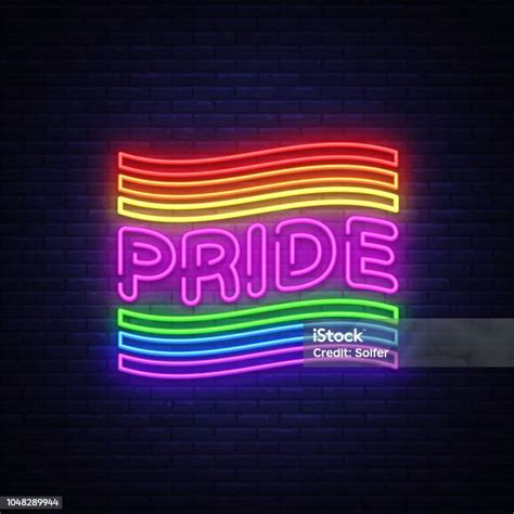 Pride Neon Text Vector Design Template Lgbt Neon Logo Light Banner