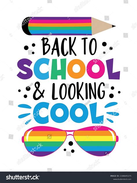 Back School Looking Cool Funny Slogan Stock Vector (Royalty Free ...