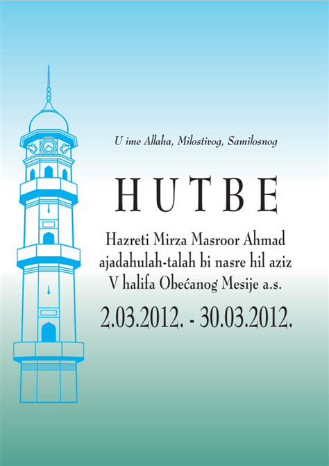 Pdf Kratki Sadraj Hutbe Koju Je Odrao Hazreti Mirza Masroor