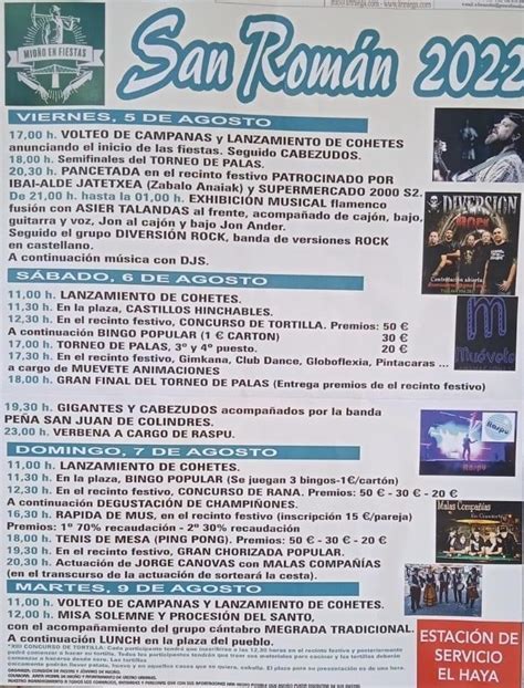 Programa De Fiestas San Rom N En Mio O Castro Urdiales