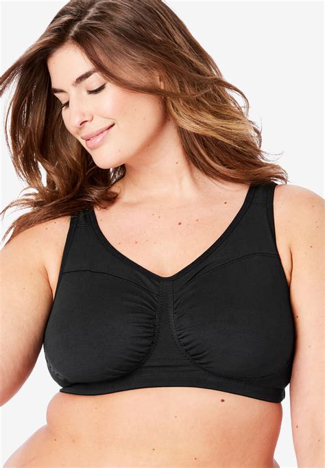 Ruched Wireless Lounge Bra By Comfort Choice® Plus Size Wireless Bras Full Beauty