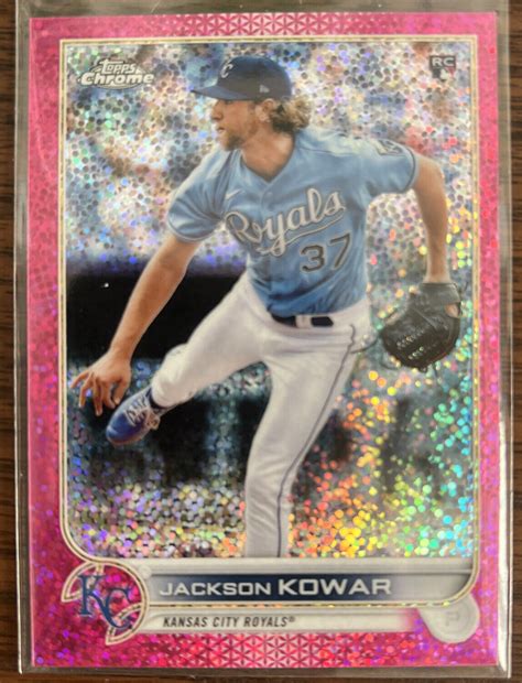 Topps Chrome Magenta Speckle Refractor Jackson Kowar