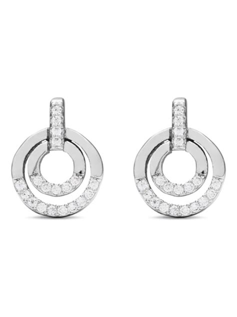 Boucles d oreilles Luxenter en argent 925 avec zircon brillant rhodié