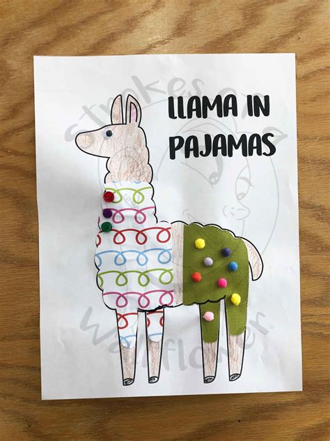 Preschool Craft Llama Llama In Pajamas Rhyming Etsy