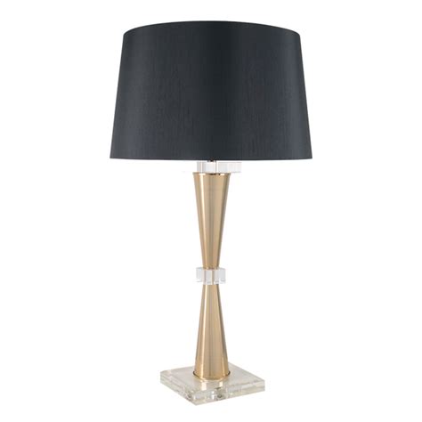 Gold Crystal Table Lamp With Black Shade Modern Table Lamp