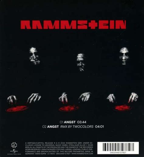 Rammstein Angst Maxi Cd Jpc