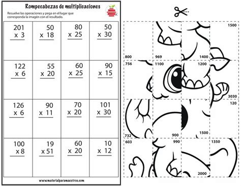 Rompecabezas D Multiplicaciones Multiplicacion Tablas De Multiplicar