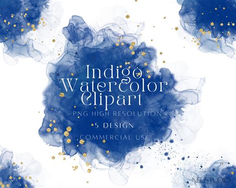 Indigo Watercolor Clipart Blue Watercolor Background Png Navy Blue