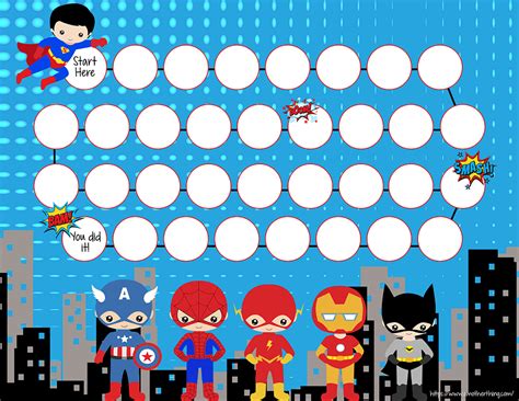 Free Printable Superhero Sticker Chart Printable Templates