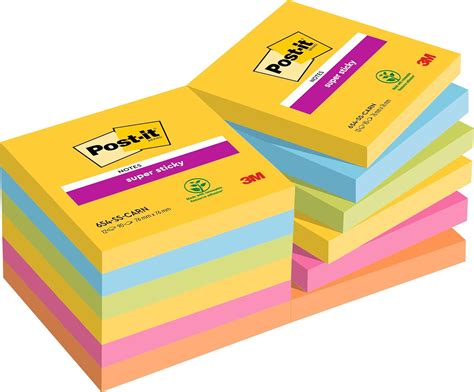 Post It Foglietti Super Sticky Collezione Carnival Confezione Da