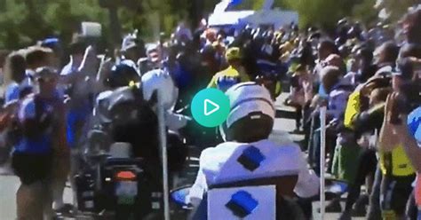 Tour De France Leader Chris Froome Leaving His Bike And Running To The Finish Line Album On