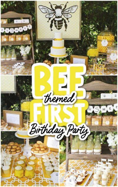 Bee Themed First Birthday Party Spaceships And Laser Beams