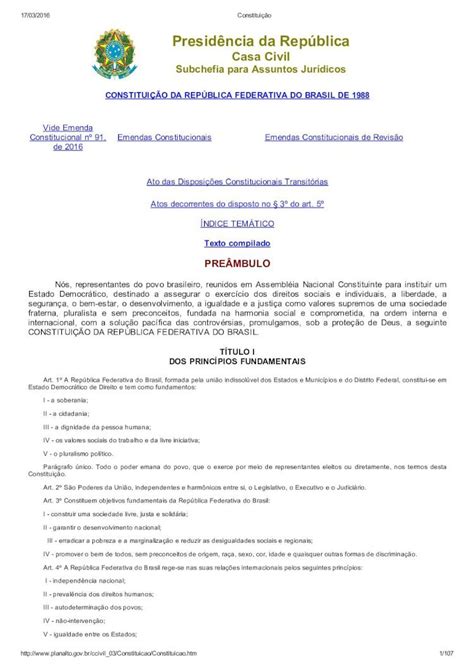 PDF Presidência da República CONSTITUIÇÃO DA REPÚBLICA FEDERATIVA