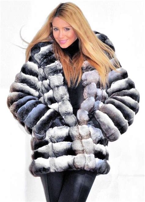 Chinchilla Fur Hooded Jacket Fur Coats Women Fashion Fur Coat Fashion