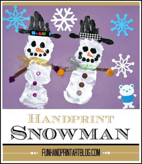 Handprint Snowman Preschool Craft - Fun Handprint Art