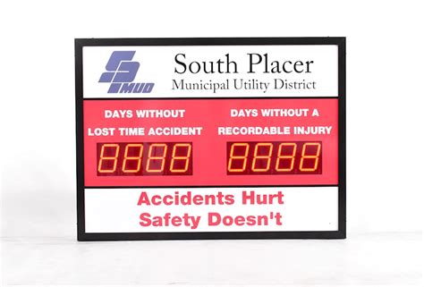 Days Without Accident Sign with Two Large Displays