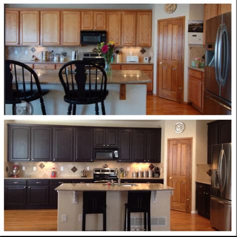 Top Picture Before Bottom Picture After Used Rust Oleum Cabinet