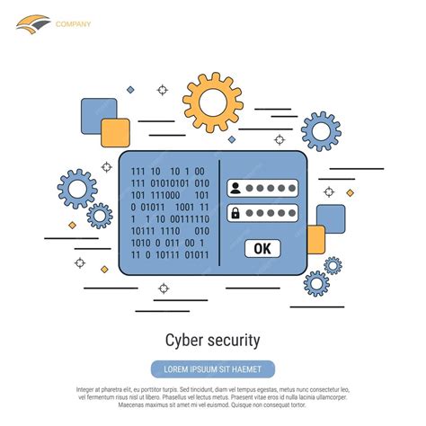 Premium Vector Cyber Security Flat Contour Style Vector Concept Illustration