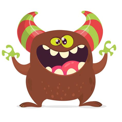 Funny Cartoon Monster Or Alien Illustration 26386534 Vector Art At Vecteezy