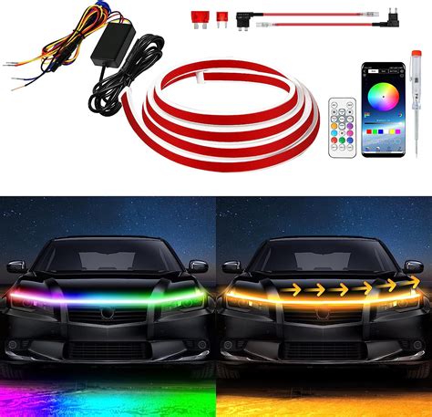 Amazon Exterior Car Led Hood Light Strip Rgb Multicolor Dynamic