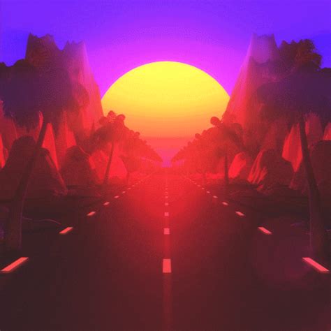 Retro Sunset Wallpaper 4K GIF