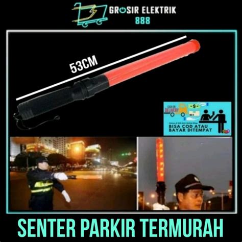 Jual Tongkat Lalin Panjang Stik Parkir Lampu Senter Lalu Lintas Led