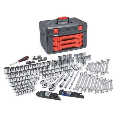 GEARWRENCH 1/4", 3/8", 1/2" Mechanics Tool Set in 3 Drawer Storage Box ...