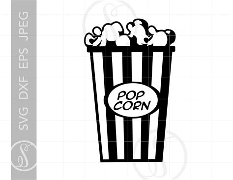 Popcorn Svg Popcorn Clipart Download Movie Popcorn Cut Etsy Canada