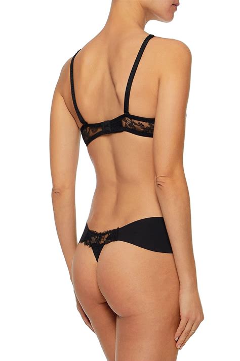 La Perla Lace Trimmed Stretch Jersey Underwired Bra The Outnet