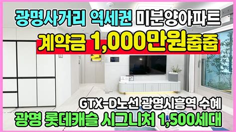 광명 롯데캐슬 시그니처 1000만원 줍줍 광명사거리역 역세권과 Gtx D노선 수혜 수도권 경기도 광명뉴타운 미분양아파트 최저가