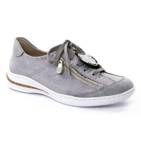 Rieker M Cement Tennis Gris Argent Printemps T Chez Trois Par