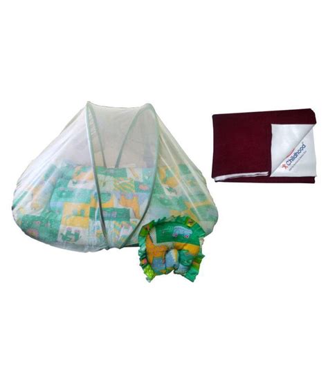 Xchildhood New Born Baby Mosquito Net Bed Drymatte Sheet With Head