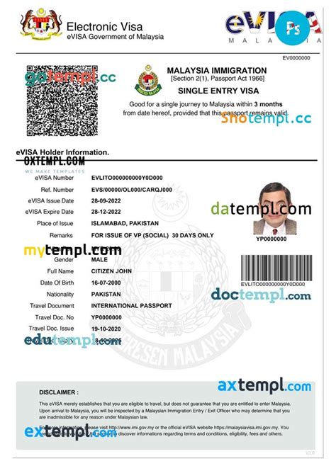 Malaysia e-visa Word and PDF template | by datemplstore | Medium