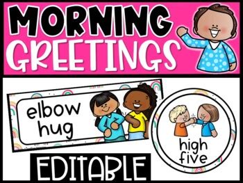 Editable Morning Greetings Choices Boho Rainbow Morning Greetings