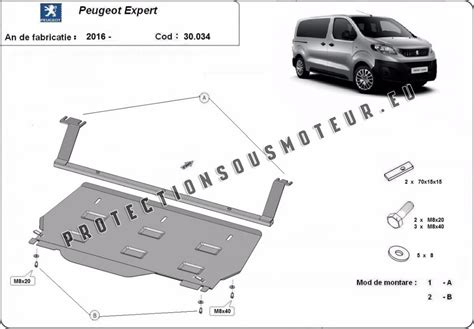 Cache sous moteur et de la boîte de vitesse Peugeot Expert Fourgon