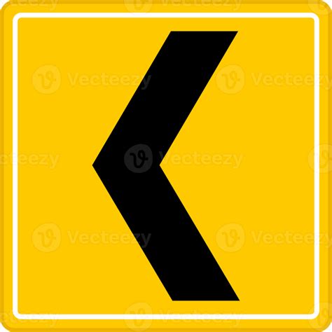 Left Direction Yellow Road Sign Or Traffic Sign Street Symbol