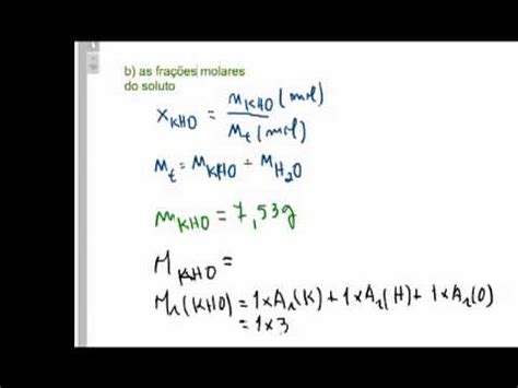 Aprenda Vídeo Aula Fração Molar Só Exercícios
