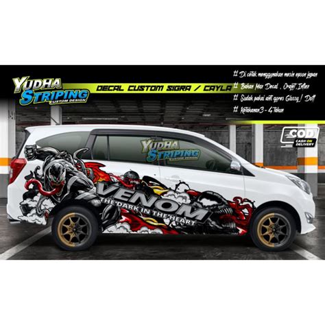 Jual Sticker Decal Venom Mobil Sigra Cayla Jazz Mobilio Xenia