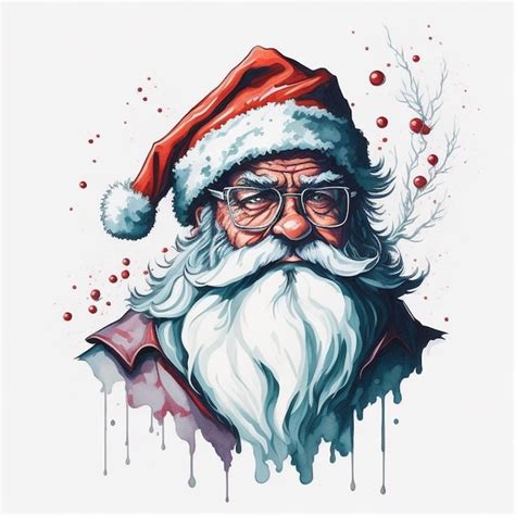 Premium Ai Image A Drawing Of A Santa Hat And Glasses