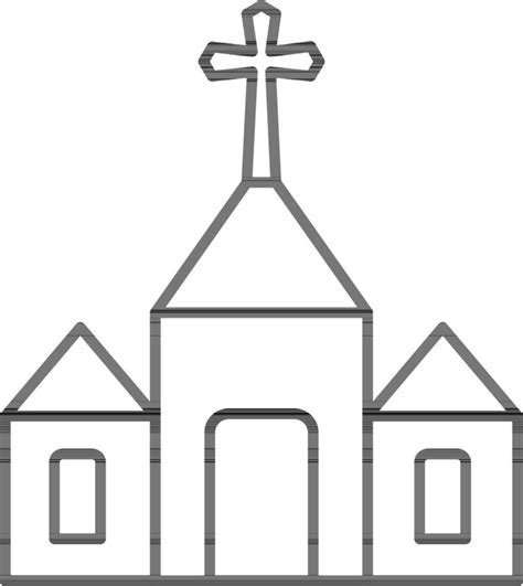 Black Line Art Illustration Of Church Icon Vector Art At Vecteezy