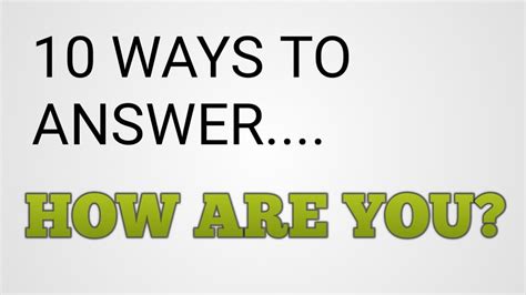 Ways To Answer How Are You English Speaking Practice Learn