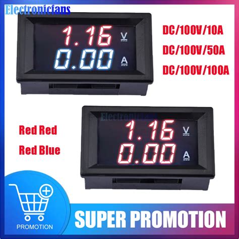 Dc V A A A Mini Digital Voltmeter Ammeter Led Panel Dual