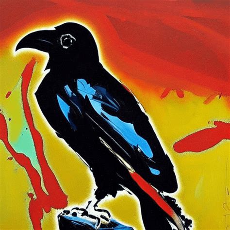 Jackson Pollock Raven Painting · Creative Fabrica