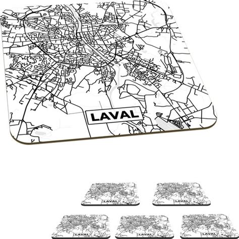 Onderzetters Voor Glazen Kaart Laval Stadskaart Frankrijk