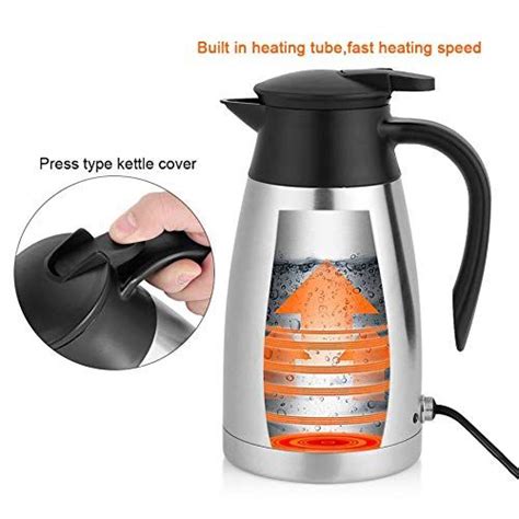 12v 1000ml Stainless Steel Car Automobile Electric Heating Kettle