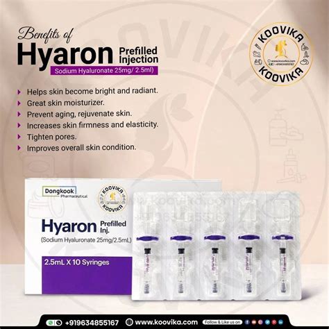 Hyaron Hyaluronic Acid 25mg Injection At Rs 5700 Box Panchkula ID