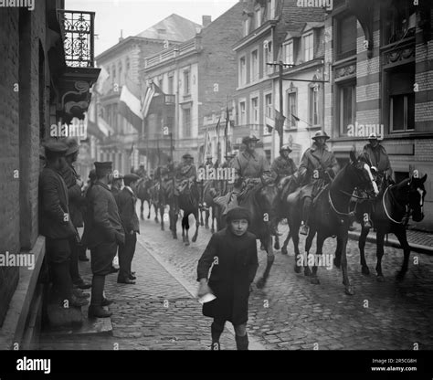 The Liberation Of Belgium November 1918 German Soldiers Watching The