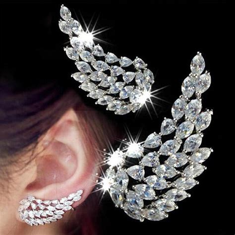 Huitan Newly Designed Personality Wing Stud Earrings For Women Luxury