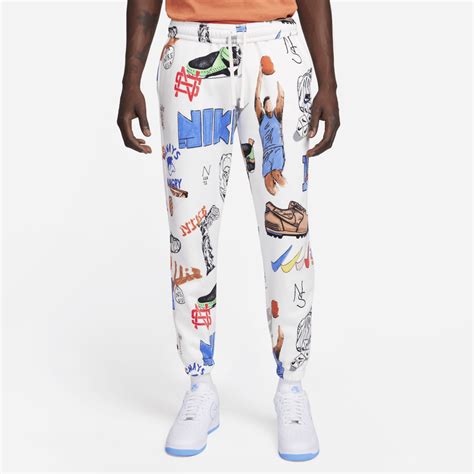 Nike Sportswear Club Fleece Printed Jogger Pants In White 47 Off Editorialist