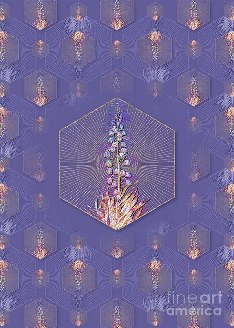 Persian Lily Geometric Mosaic Pattern In Veri Peri N Mixed Media